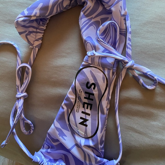 NEW NEVER WORN SHEIN HALTER TRIANGLE BILINI SWIMSUIT WITH COVER SKIRT - Picture 3 of 5